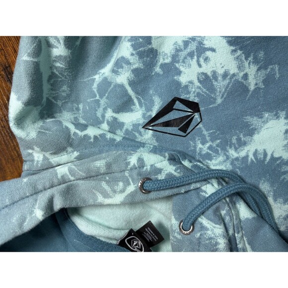 Volcom Sweatshirt Adult Large Blue Hoodie Surf Skateboarding Sweater Tie-Dye - Picture 3 of 6